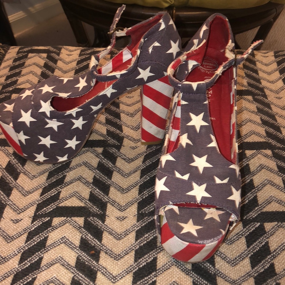 Jeffrey Campbell American flag heels